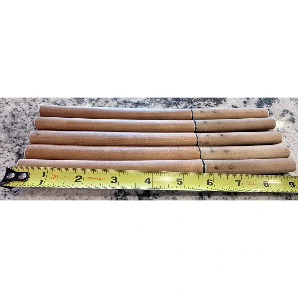 Vintage Samurai Japanese Stainless Steel Fish Knife Set Wood Sheaths 5 piece set